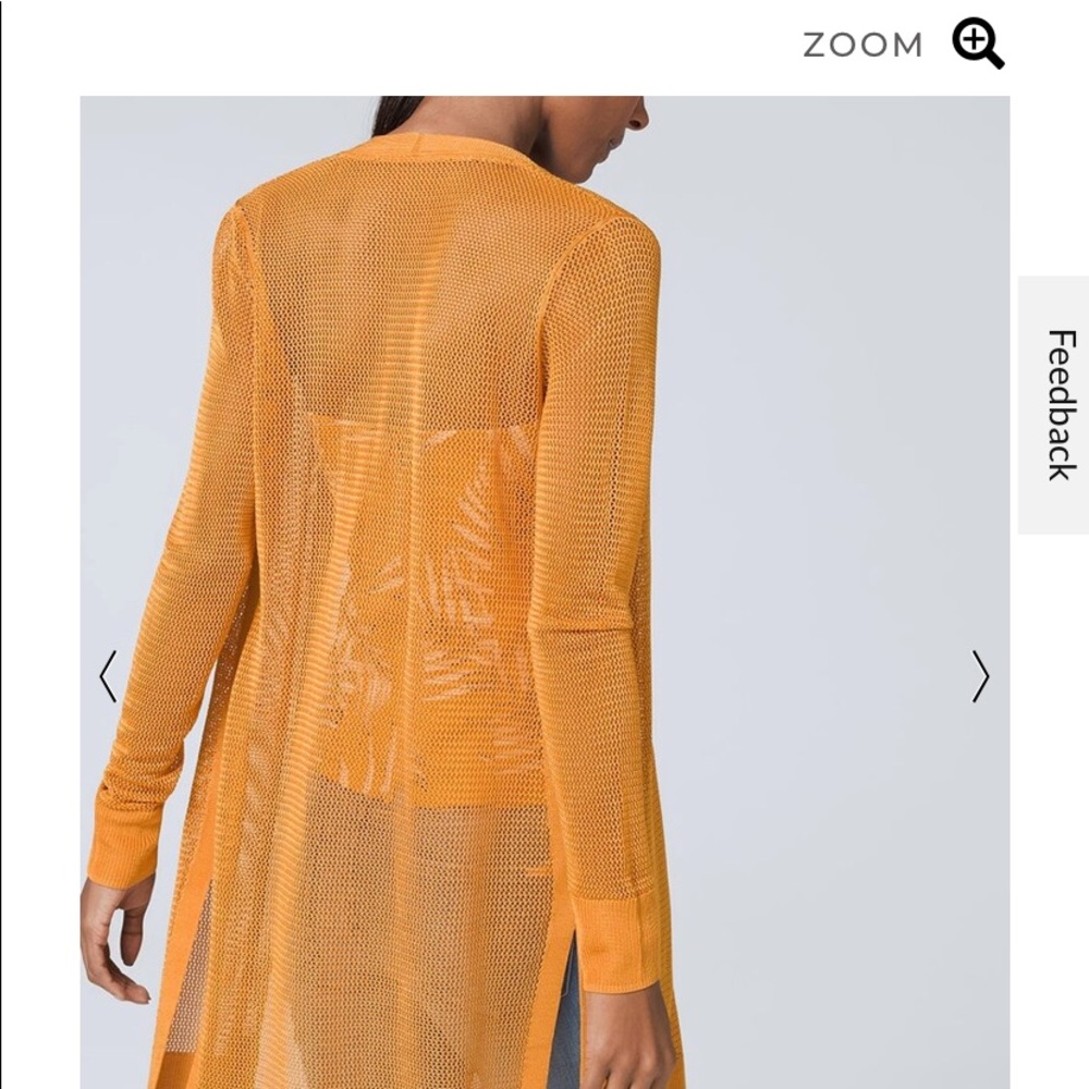 White House Black Market orange netted cardigan